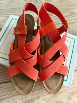 Pierre Dumas Gemma-6 Orange Wedge Sandals Size 6M thumbnail 2