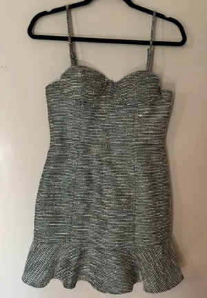 Lovers + Friends Tweed Mini Dress in Black and White thumbnail 1