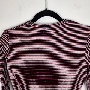 Madewell Long Sleeve Bodysuit Top Crewneck Striped Red Navy White Size M thumbnail 10