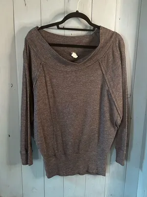 Free People - We The Free Charcoal Black Off-Shoulder Pullover | Size Large thumbnail 1