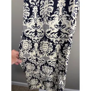 Solitaire Blue Ivory Print Wide Leg Palazzo Pants Rayon‎ Boho Medium thumbnail 4