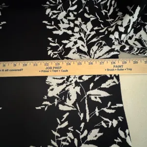 London Times Black White Floral Knit Sweater Dress Mock Neck Bell Sleeve Large thumbnail 6