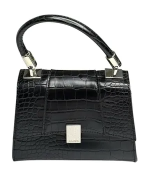 Aldo 𓆈 Vegan Croc Embossed Convertible Crossbody Top Handle Mini Bag 𓆈 Black 𓆈 thumbnail 1