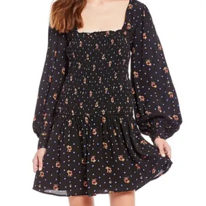 NWT Free People Two Faces Mini Dress Black SZ-S thumbnail 4