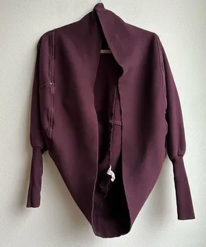 Aritzia Wilfred Diderot Cocoon Cardigan Maroon Purple Open Front Size XS thumbnail 1