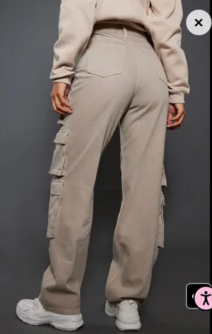 Pretty Little Thing Straight Leg Cargo Pants High Waisted thumbnail 3