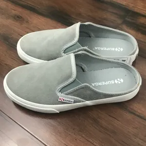 Superga Grey Suede Mule Sneakers Slip On Casual Shoes Sz 6 thumbnail 5