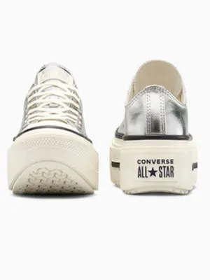 NEW CONVERSE  Chuck Taylor All Star Lift Double Stack Platform Metallic Sneaker thumbnail 6