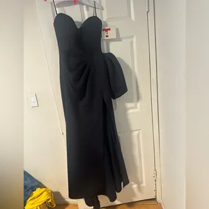 Jovani 07581 Gown with Side Slit and Bow (NAVY) thumbnail 4