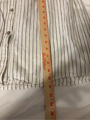 Rachel Zoe Linen Blend Striped Button Front Midi Skirt Size M thumbnail 5