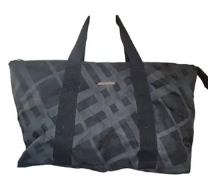 Burberry Fragrances Gray & Black Duffle Tote Weekender Bag thumbnail 1