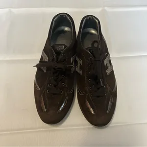 Hogan Brown Suede Leather Low Top Sneakers Shoes Women's Size US 6 thumbnail 3