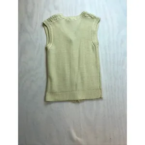 Vintage Grand Tier Womens‎ Cream Cable Knit V Neck Button Vest Sweater Size L thumbnail 11