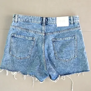 New Zara High Waist Distressed Hem Shorts thumbnail 2