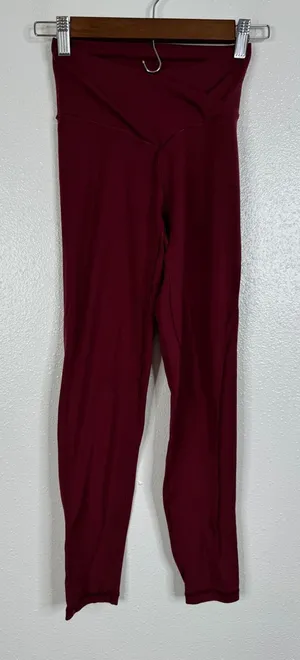 OFFLINE by Aerie Real Me Crossover 7/8 Leggings Burgundy Maroon High Rise Small thumbnail 1