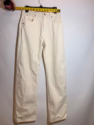 Habitual Ivory High Rise Wide Leg Straight Jeans Cream Denim Pants 27 US 4 thumbnail 3