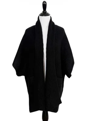 NWT Aerie Shawl Collar Sweater Cape True Black XS/S thumbnail 4