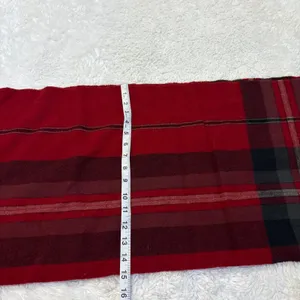 Banana Republic Multicolor Plaid Wool Fringe Rectangle Scarf Christmas Holiday thumbnail 3
