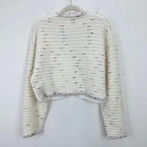 J.Crew Cropped Lady Jacket Marled Yarn Heather Ivory Wool Blend Preppy M NWT thumbnail 10