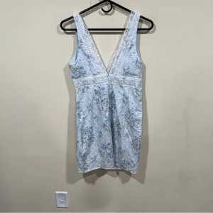 NWT Hello Molly COQUETTE LOVER LACE MINI DRESS BLUE size 4 thumbnail 7