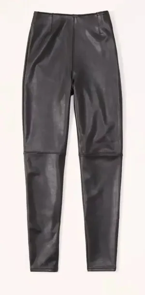 Abercrombie & Fitch NWT black vegan leather leggings size s thumbnail 1
