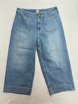 Maeve Anthropologie Jeans 16W Colette Wide Leg Cropped Light Wash Demin thumbnail 3