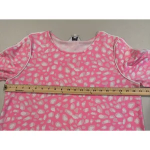 Crown & Ivy Sweatshirt Dress Women Large Pink Leopard Print Stretch Travel Beach thumbnail 4