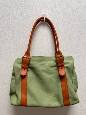 Valentina Italia Pistachio Green Pebbled Leather Handbag thumbnail 2