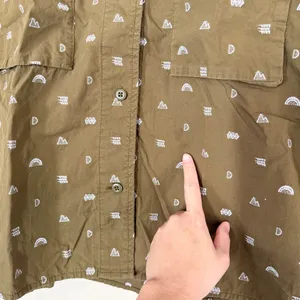 REI Co-op Women’s Trailsmith Button Down Shirt Shortsleeve Printed in Green L thumbnail 10