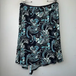 Merona Vintage Asymmetric Skirt Size XL Black Blue Fairy Pull On Witchy Whimsigoth Y2K thumbnail 5