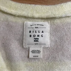 Billabong Coastal Boho Cropped Cardigan Small Beachy Purple Yellow Striped thumbnail 3