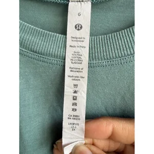 Lululemon All‎ Yours Cinch Long Sleeve Shirt Tidewater Teal Green Size 6 flaw thumbnail 4