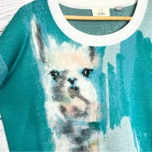 Anthropologie Lauren C Walcott Artwork Abstract Llama Wool Sweater Size Large thumbnail 6