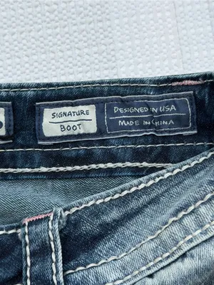 Miss Me Signature Boot Jeans Women’s 26 Blue Stretch Embellished Y2K 29 Inseam thumbnail 7