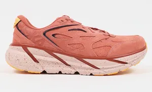 Hoka U Clifton L Suede Sneakers in Earthenware / Hot Sauce NWOB thumbnail 1