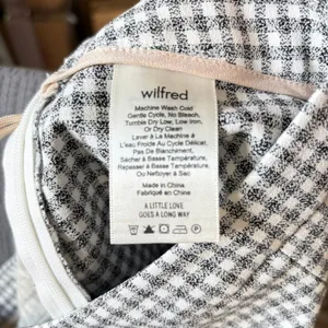 Wilfred Aritzia Gingham Wide Leg Trousers Black White‎ Checkered Side Zip Small thumbnail 11
