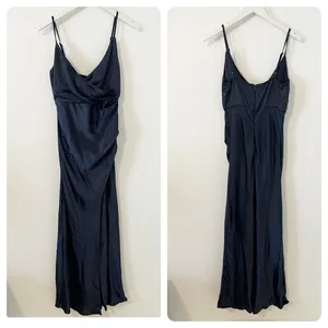 NWTBilly J Elsa Midi Dress Navy Satin Bridesmaids Formal Size AU 10 / US 6 thumbnail 3