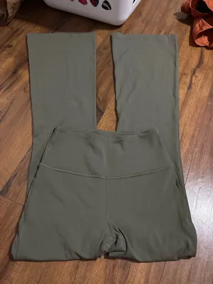 Lululemon Flare Leggings Green Olive thumbnail 1