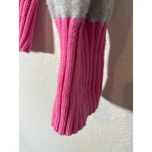 LOFT Women's Size S Birdie Golf Pink Gray Striped Pullover Sweater Embroidered thumbnail 5