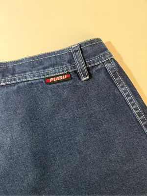 FUBU Navy Denim Cargo Shorts with Side Pocket thumbnail 9