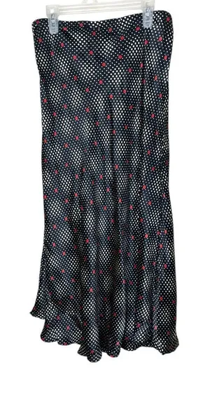 Salaam Black Red Polka Dot Maxi Skirt Size Small‎ thumbnail 1