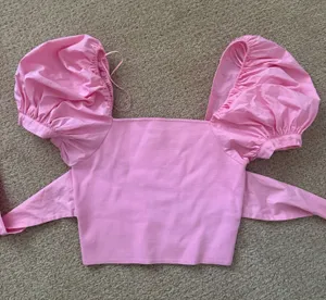 Pink ZARA Top Puff Sleeve thumbnail 1