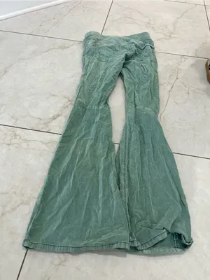 Free People Green Corduroy Flare Pull On Pants Size 27 thumbnail 5