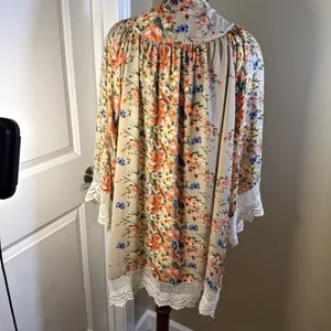 Umgee Cardigan Kimono Boho Floral Sz M/L Open Front Duster Coverup Gypsy thumbnail 4