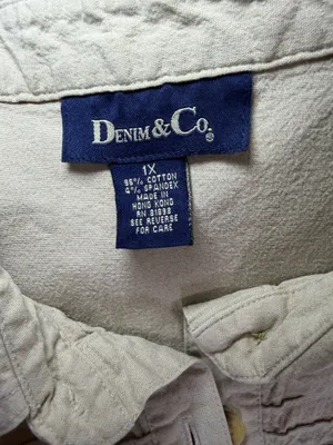 Denim & Co White Button Down Shirt Size 1X.  thumbnail 3