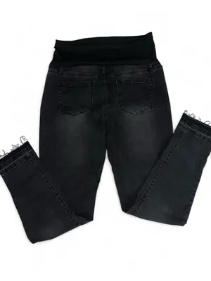 SheIn Black Maternity Skinny Jeans with Over-Belly Panel thumbnail 5