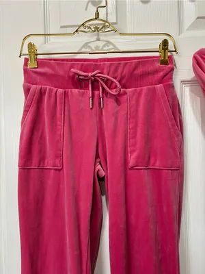 Bebe Pink Velour Tracksuit Size Small Pink Taffy Plush Zip Up Set Jacket & Pants thumbnail 4