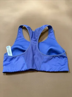 Nike Blue Racerback Sports Bra with Black Swoosh thumbnail 3