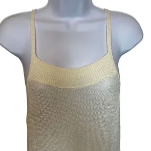 Rubbish EUC Cream Lightweight Knit Racerback Crochet Hem Tank Sz XS‎ thumbnail 3