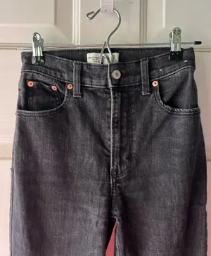 Abercrombie and Fitch 90s straight ultra high rise jeans black size 24 thumbnail 3